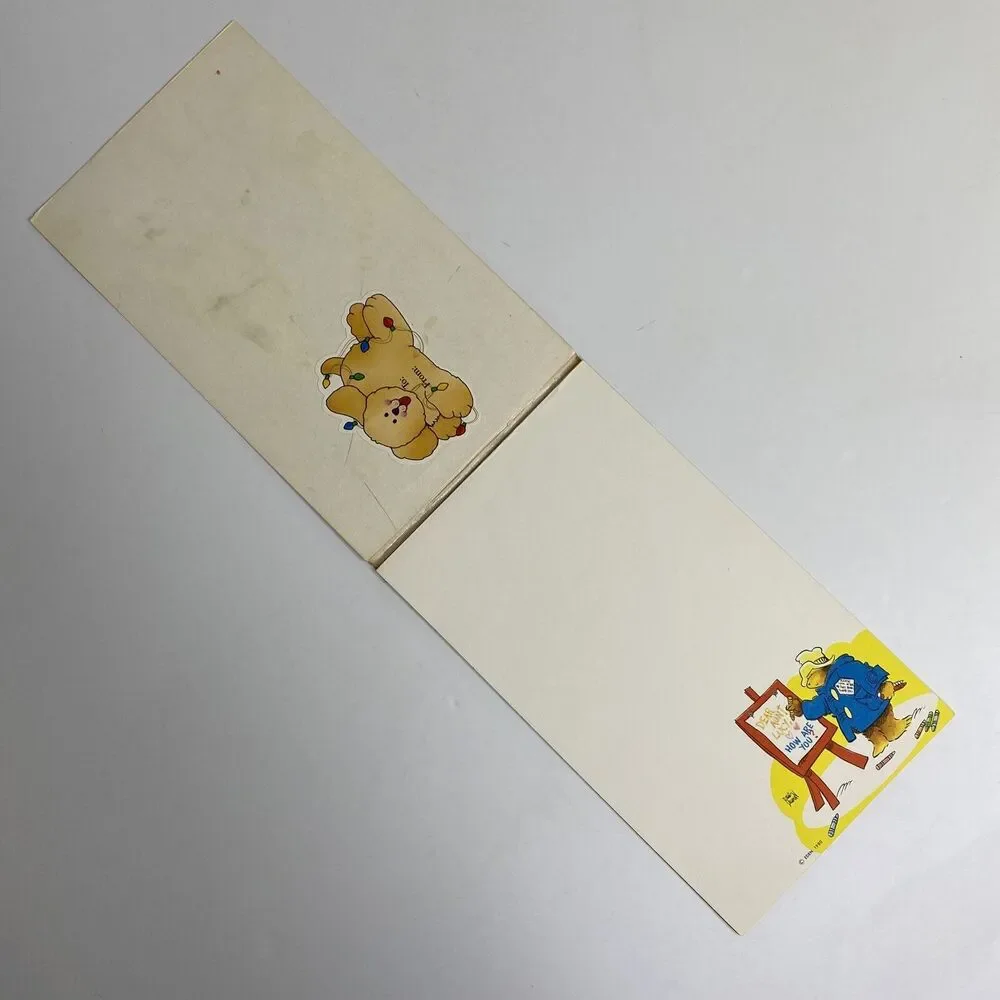 Vintage 1980 Paddington Bears‎ Writing Pad Stationery Paper Illustrated 6 Pages